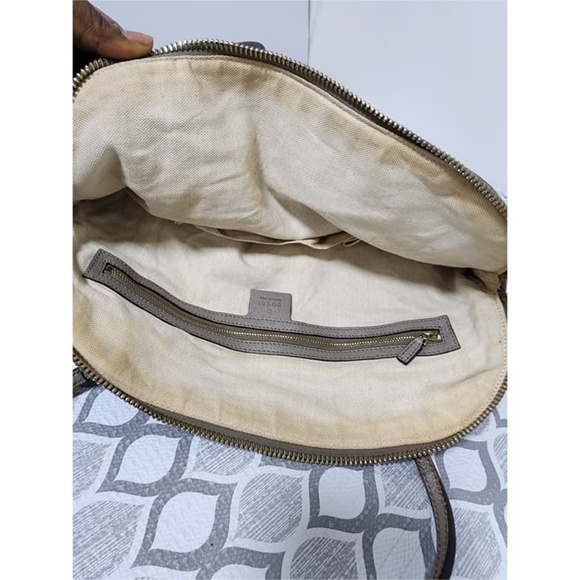 Authentic Gucci Beige/Grey GG Canvas Bree Original Shoulder Bag - Picture 7 of 16